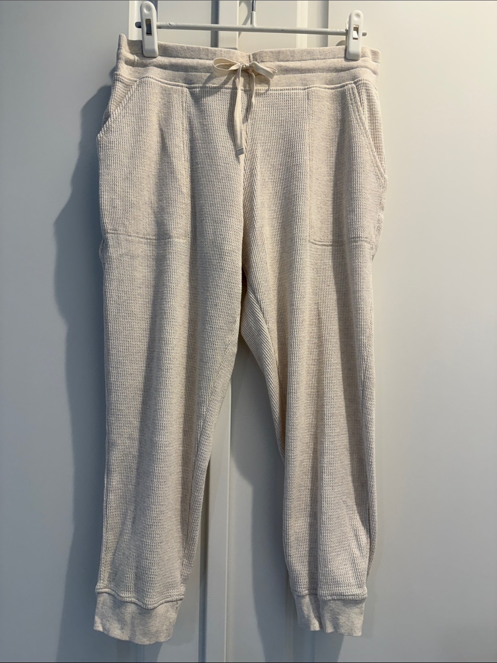 Women’s Cozy Cream Waffle Knit Joggers
